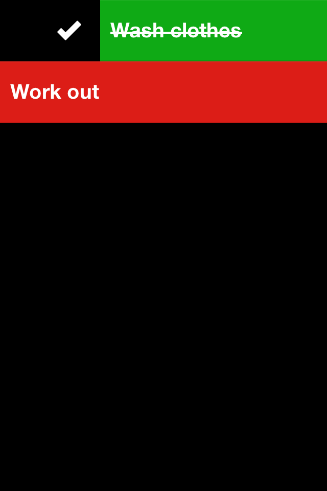 Clear app: completing tasks